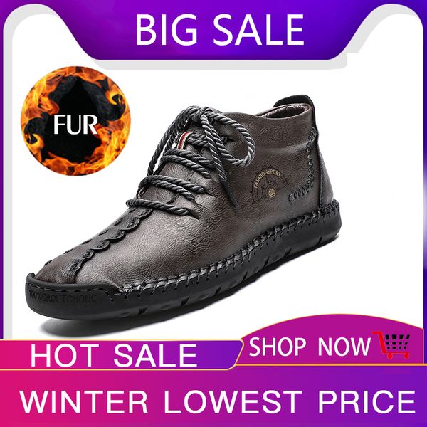

men shoes leather casual shoes men flat comfortable footwear mens leather outdoor waterproof trend plus size 39-48, Black