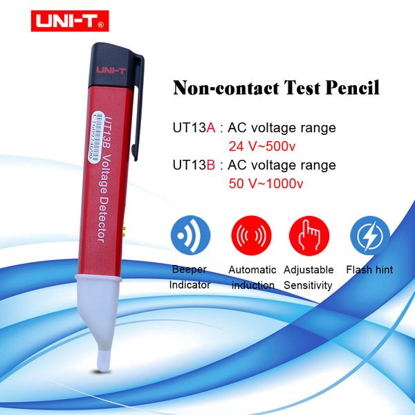 

uni-t ut13a/b handheld ac voltage detectors 24v ~ 1000 v 50/60hz volt tester pen adjustable sensitivity (high sensitive