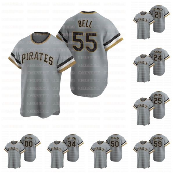 

55 josh bell 2020 collection roberto clemente chris archer starling marte willie stargell gregory polanco trevor williams jersey, Blue;black