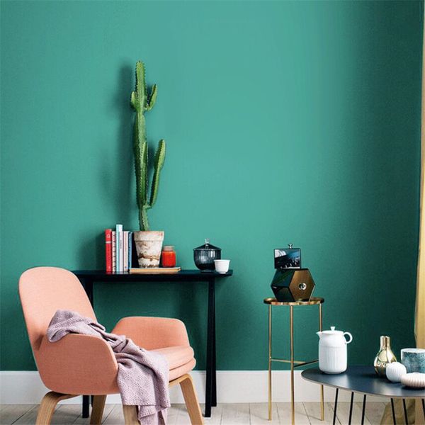 

nordic style blue wallpaper plain light luxury bedroom restaurant living room wallpaper clothing store papel de parede