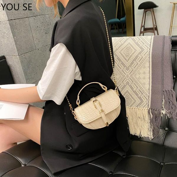 

mini female 2020 new style trendy net red all-match saddle bag crocodile shoulder/crossbody messenger bags famous
