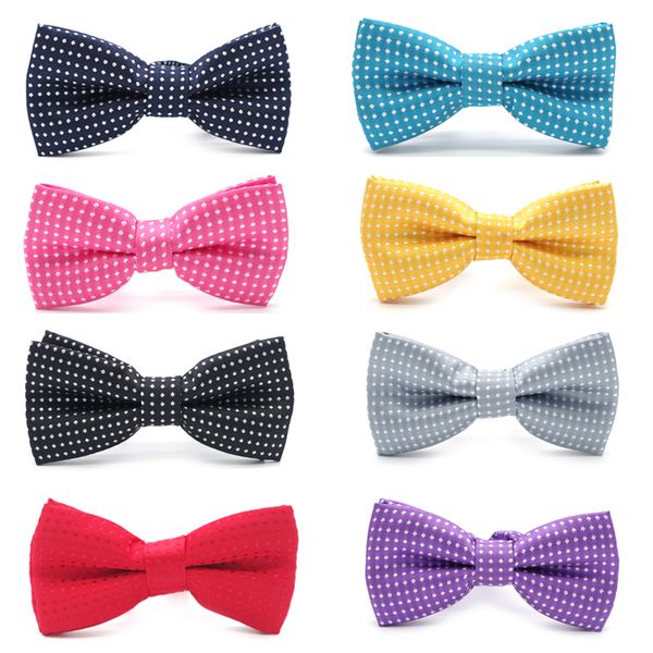 

children fashion formal cotton bow tie kid classical dot bowties colorful butterfly wedding party pet bowtie tuxedo ties lj7807, Black;gray