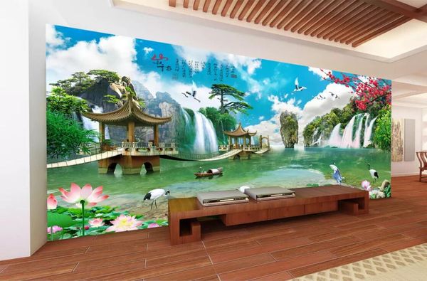 

3d room wallpaper custom p non-woven mural hd panoramic landscape landscape painting fairyland living room tv wallpaper for walls 3 d