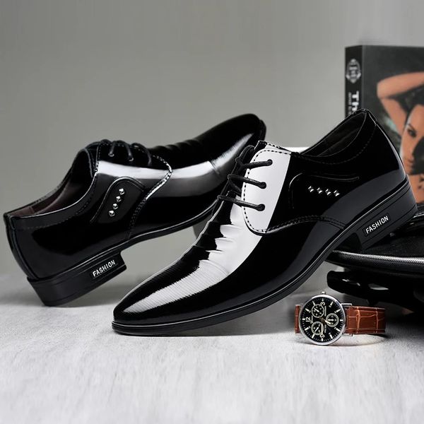 

igawa hideaki shoes men's business clothes casual shoes spring british sharp bright shoes chao han edition, Black