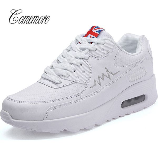 

comemore air cushion women's sneakers women leather running shoes women's white woman sport shoes female sports gym