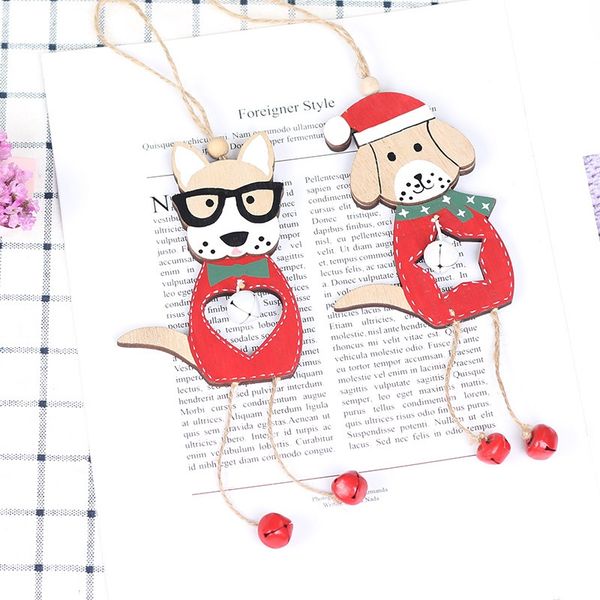 

christmas gift desk wooden dog decoration hanging drop home ornaments party decorations