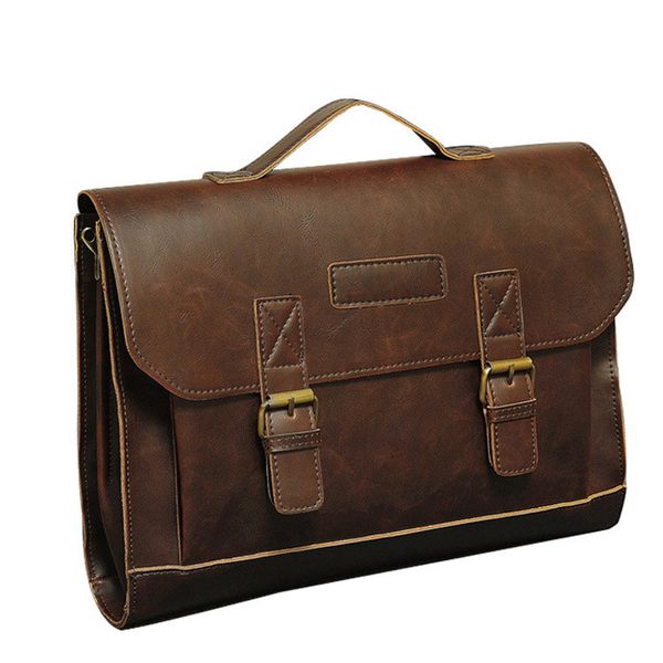 

crazy horse pu leather men briefcase men's messenger bag male laptop bag business handbag shoulder bags travel