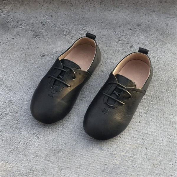 

new children genuine leather black boys dress shoes girls white flat with comfortable toddler shoes baby kids soft cowhide 02a, Black;grey