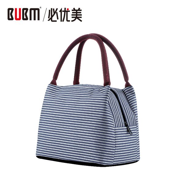 

bubm portable lunch bag bento pouch dinner container school storage bags for women and men work picnic or travel, Blue;pink
