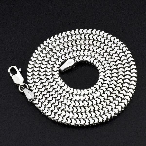 

925 стерлингового серебра круглые и квадратные змея цепи ожерелье для мужчин женщины vintage thai серебро 925 ювелирных изделий ожерелья под, Silver