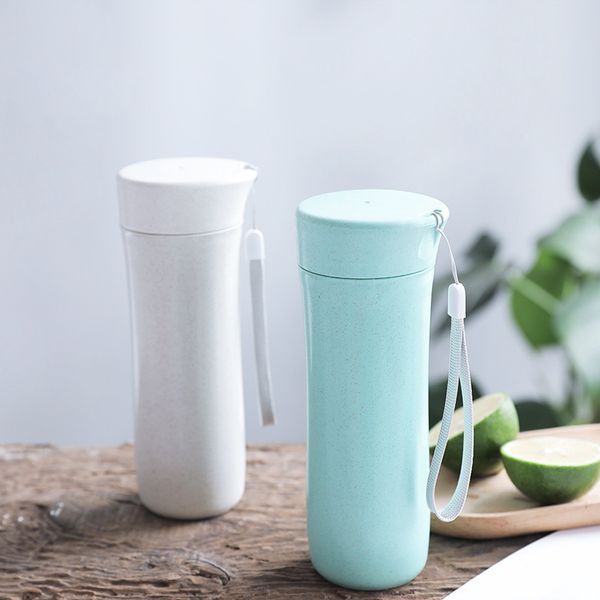 

2272 wheat straw readily cup matting plastic leak proof cup portable men and women lovely student personality cup