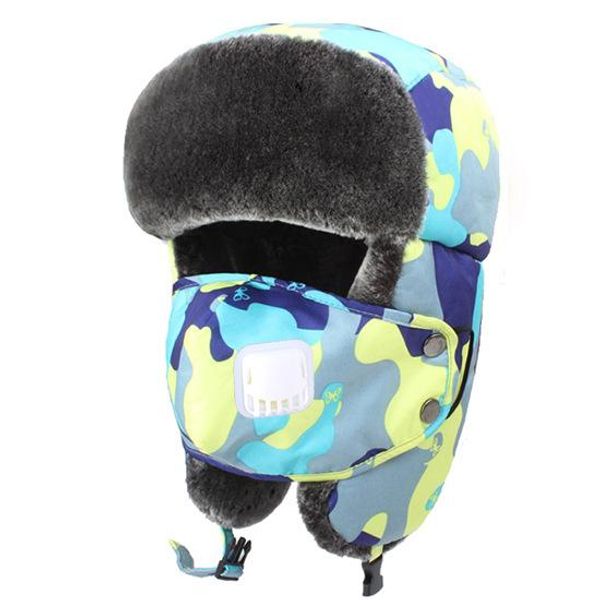 Chapeau de soldat d'hiver 18 couleurs avec cache-oreilles masque de ski Ushanka Russie Style casquette de bombardier de chasse avec mentonnière VT0535