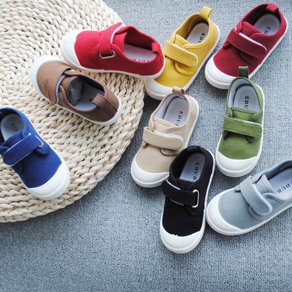

spring autumn 2020 new children's water-washed canvas shoes boys and girls school casual shoes super soft and comfortable, Black
