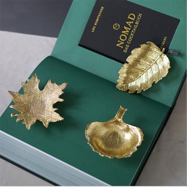 

ring tray other home storage metal ornament phoenix ginkgo leaf gold jewelry plate light luxury crafts decoration