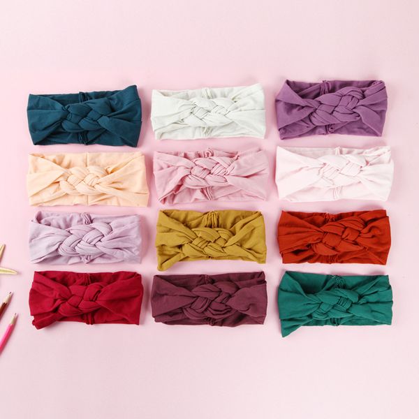 

27 pcs/lot, knot bow nylon head wraps, soft nylon turban headband girls hair accessories 27 colors available, Slivery;white