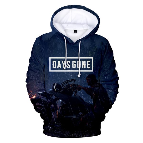 

days gone hip 3d print hooded sweatshirt men/women casual fashion comfortable hoodies pullover couple harajuku streetwear, Black