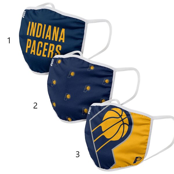 

indiana pacers men women foco cloth face covering 3-pack pm 2.5 filter, Black