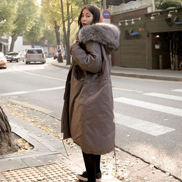 

new fashion 2019 winter women's white duck down jacket korean version oversize long down coat large hooded parka cotton coat, Black