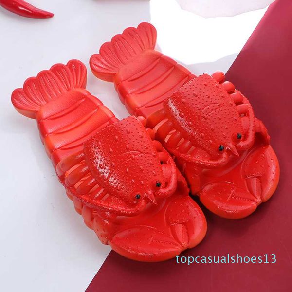 

women shoes summer lobster sandals 2020 new non-slip beach family funny lobster slippers t13, Black