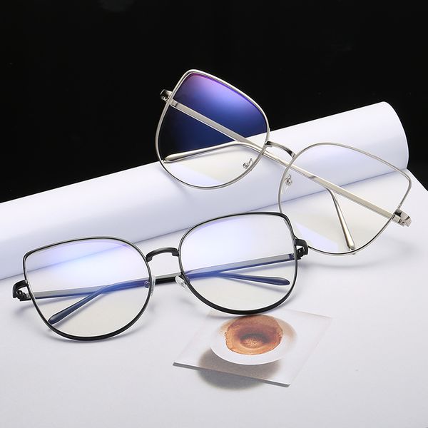 

metal frame clear lens cat eye shape gothic vintgae glasses for women cater retro sunglasses 2019 funny eye glasses, Black