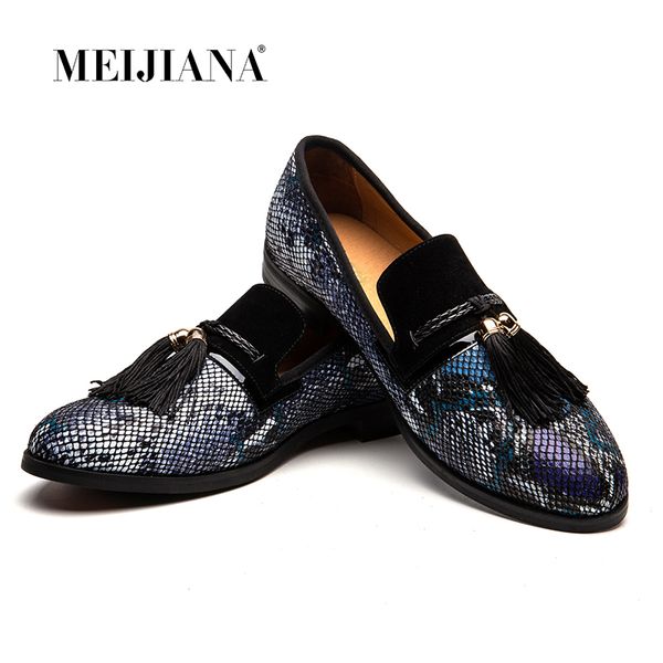 

meijiana handicraft comfort design loafers men brand fashion 2019 new slip on sneakers mens genuine leather dress shoes, Black