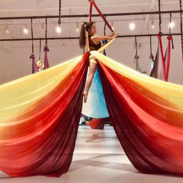 

resistance bands 11yards/10m aerial silks for home yoga sling extension straps antigravity indoor swing