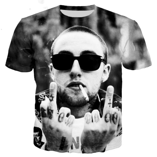 

new fashion men/woman star mac miller funny 3d print t-shirt casual short sleeve funny t shirt tees t-shirt bb86, White;black