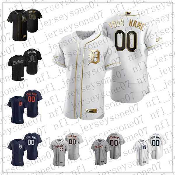 

пользовательские для мужчин женщин молодежи детройт тигры синий серый белый черный аутентичные weekend 2020 джерси, Black