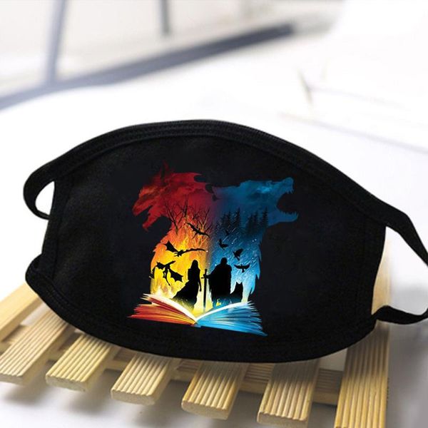 

2020 new game of thrones anti dust masks black color printing mouth muffle respirator men washable soft face masks women masque acylz