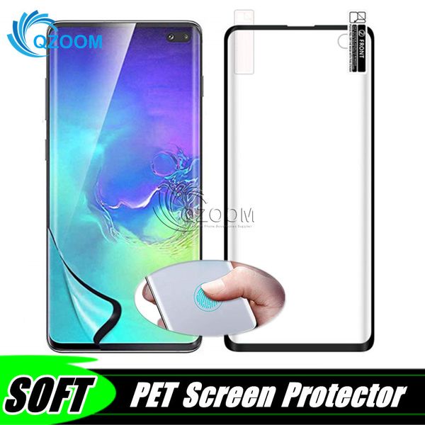 Tam Kapsam Kapak 3D Kavisli Ekran Koruyucu PET Yumuşak Muhafız Flim için Samsung Galaxy S20 Ultra S10 E 5G S9 S8 S7 Kenar Not 10 Artı 9 8