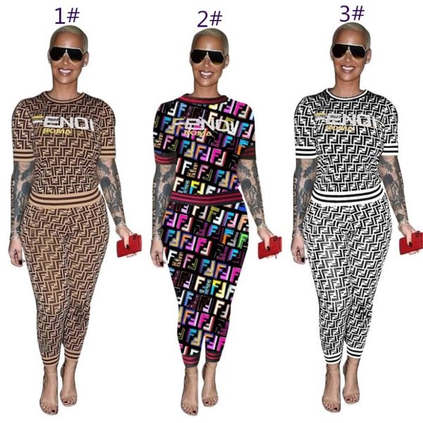 

женская летняя одежда с короткими рукавами из двух частей сексуальный спортивный костюм с принтом бег трусцой колготки спортивный костюм klw, Black;gray