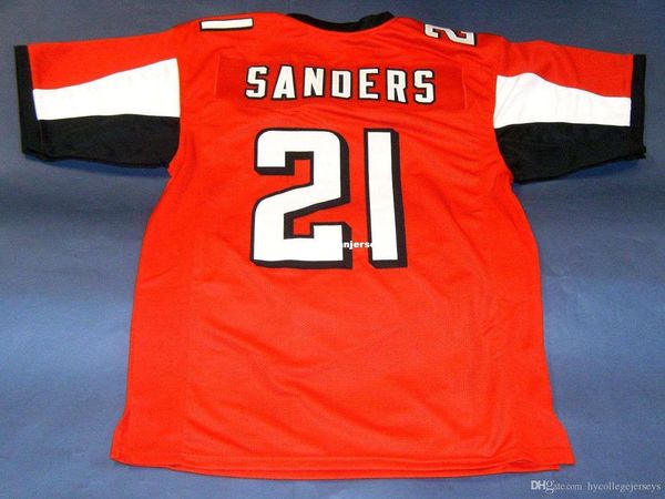 

retro #21 deion sanders custom mitchell & ness jersey prime time red mens stitching s-5xl,6xl football jerseys running, Black;blue