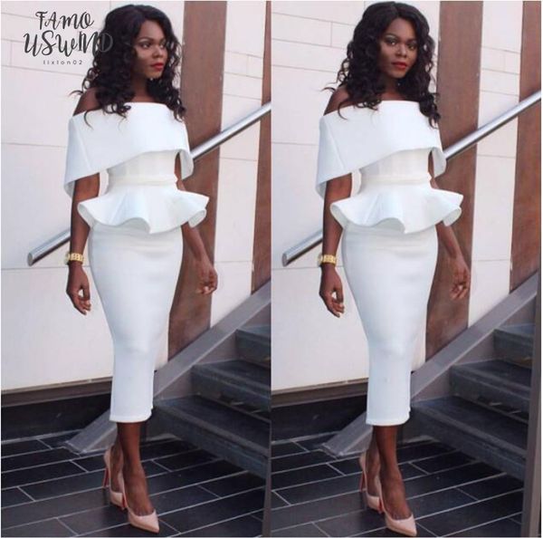 

off shoulder ruffle midi dress 2020 new women slim pencil bodycon party dress white pink dress, Black;gray