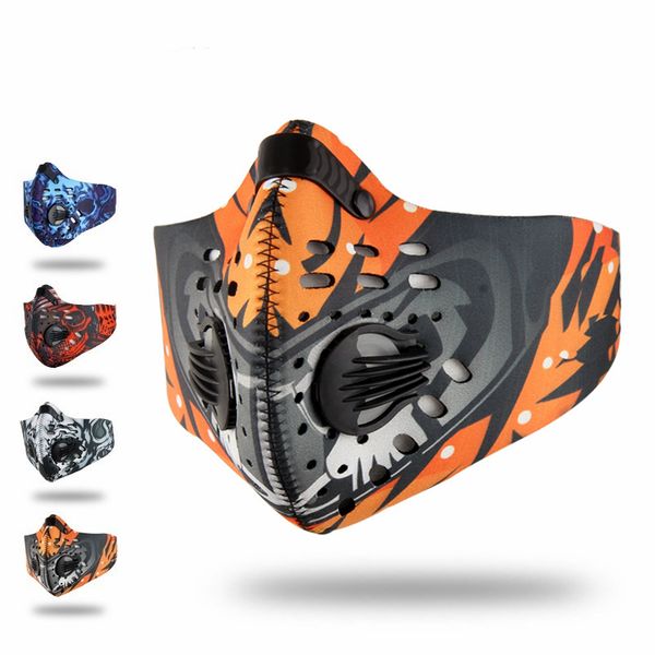 

велоспорт маска для лица фильтр pm2. 5 anit-туман дышащий пылезащитный велосипед респиратор спортивная защита пылезащитная маска анти-капля, Black