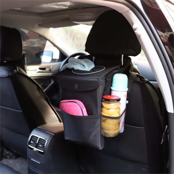 Car Trash Can Car Folding High Quality Trash Can Waterproof Liner Creative Oxford Material Washable And Durable Black Car Interior Decoration