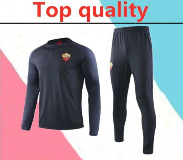 

2019 roma totti soccer training suit survetement 19 20 iturbe dzeko sportswear de rossi rome football training suit quality, Black