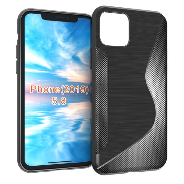 S Line in fibra di carbonio TPU Gel Skin Cover custodia morbida antiurto per iPhone 11 Pro 5.8