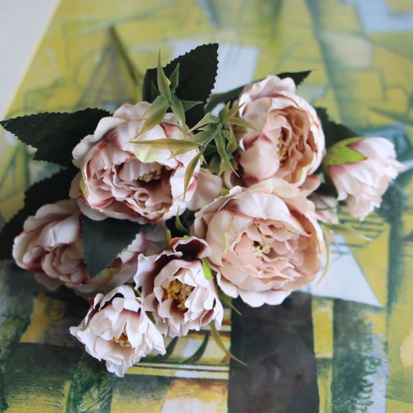 

glass vases mini peony artificial simulated flowers fake plant home decorations