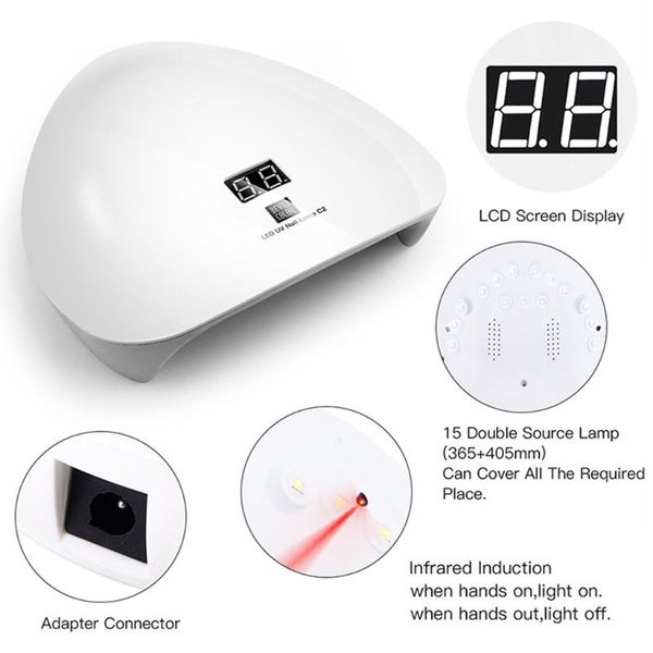 

45w usb smart induction nail dryer lamp uv ptherapy light nails polisher set new