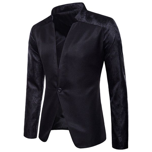 

2018 new style fashion solid stylish men's casual slim fit formal one button suit blazer casual, White;black