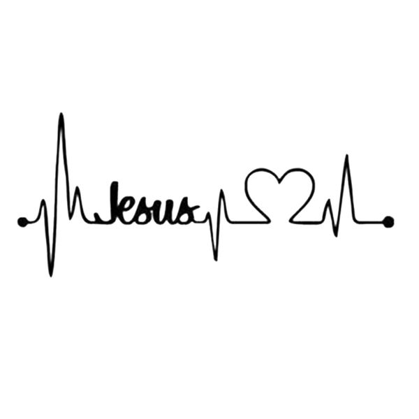 

17.8*7.7cm fashion personality creativity classic attractive jesus heartbeat car decal stickers religion church car accessories