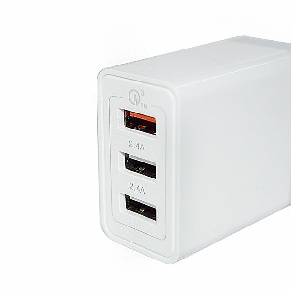Адаптер быстрой зарядки QC 3.0, 3 порта, USB-зарядное устройство для дома, 30 Вт, вилка европейского стандарта