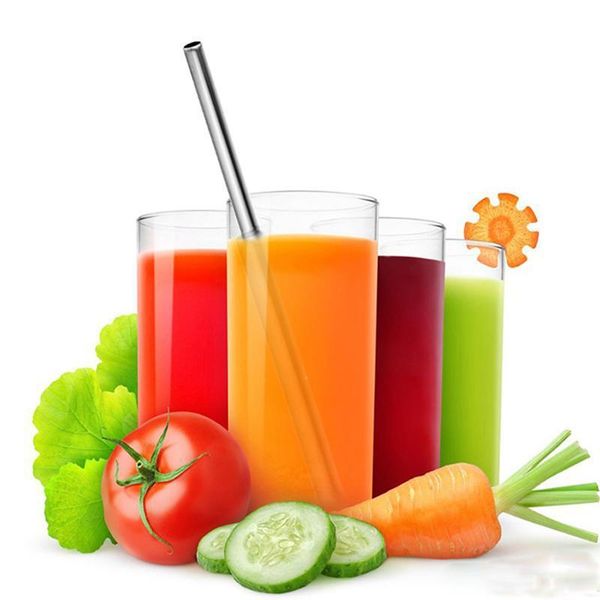 

durable stainless steel straight drinking straw straws metal bar family kitchen 400pcs