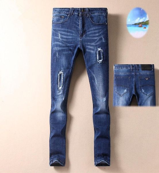 

2019 ле Ѭанђзкий веѬдй клаиекий ил лк slim fit мооикл байкеѬ denim мђжк, Blue