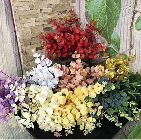 

eucalyptus leaves artificial flower leaves tropical plant office home wedding plants garden home office decoration fake green leaf
