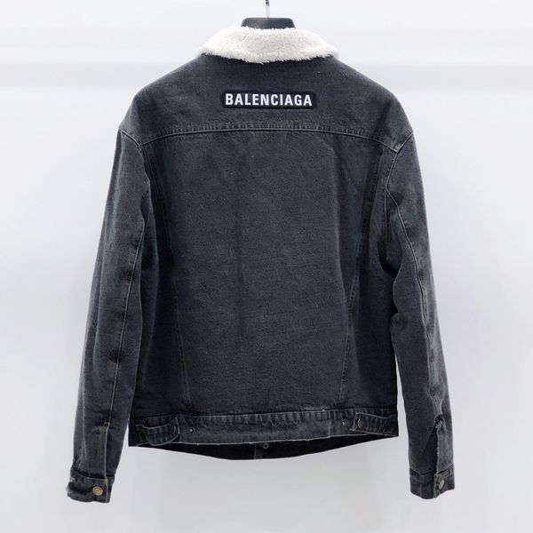

19 luxury brands blca small logos lamb wool denim jacket winter jacket leisure men's women's coat hoodie sweatshirt sweater 12.5, Black;brown