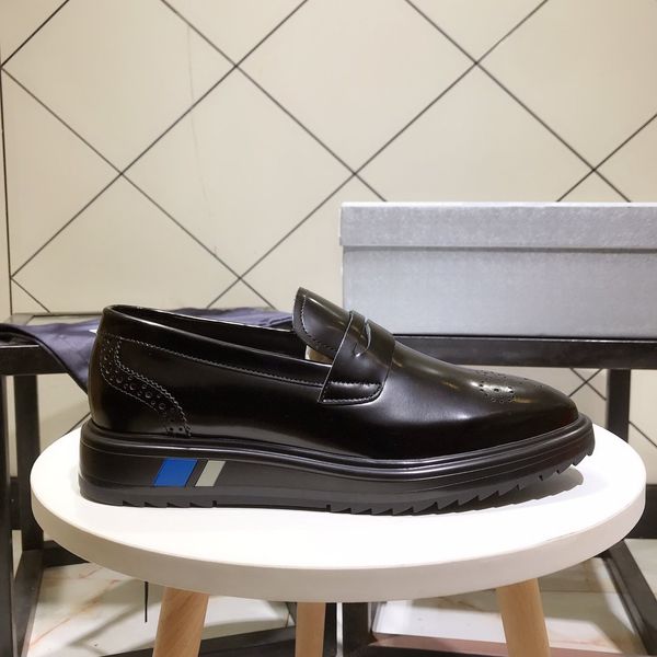 

2019 mens luxury hockenheim p designer dress shoes black brown leather casual loafers gentleman slip on pointed oxford shoes with box