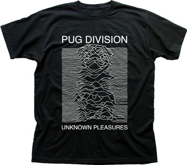 

pug division unknown pleasures inspired pulsar cotton t-shirt 5020, White;black