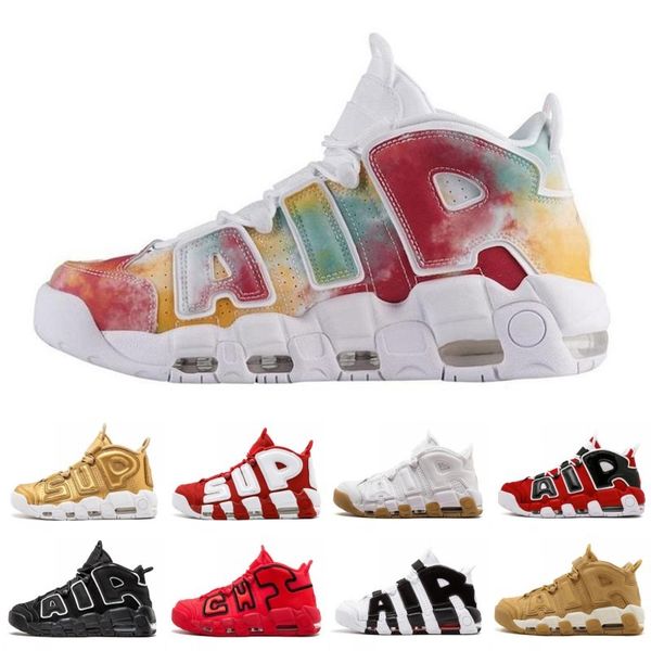 

96 QS Olympic Varsity Maroon More Men Basketball Shoes 3M Scottie Pippen Uptempo Chicago Trainers Sports Designer Mens Sneakers Size 41-46