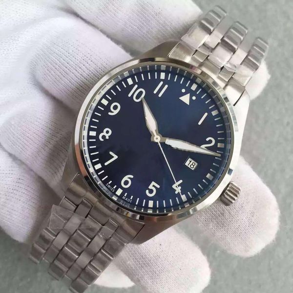 

men's watch automatic mechanical movement blue black white dial royal oak series mens watch 15400 stainless steel quality watch, Slivery;brown